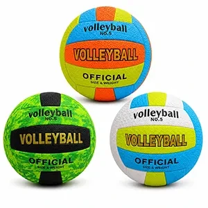 Soft Touch Volleyball Size 5 – Official Waterproof Indoor & Outdoor Volleyball in Bright Colorful Design for Beach, Gym, Training & Competition Games for Ages 3 Years & Above